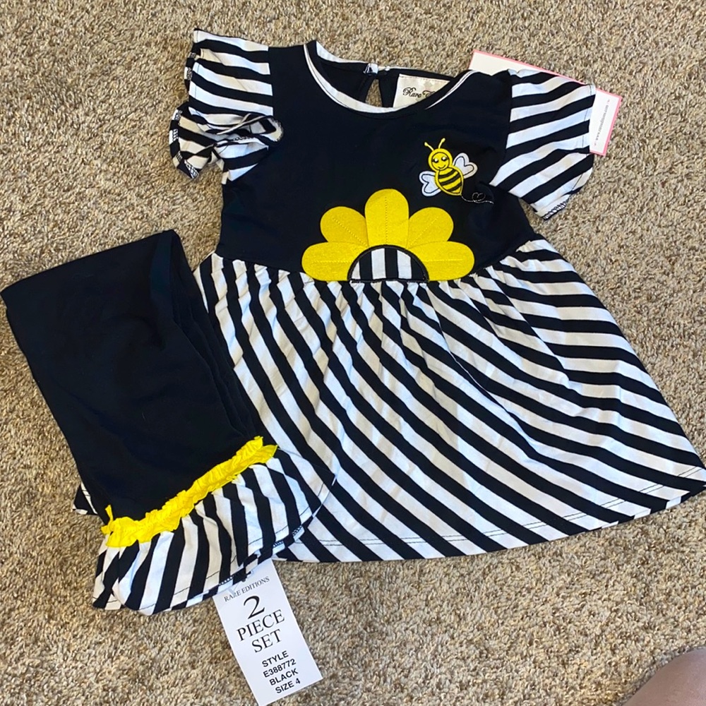Bumble Bee Outfit Girls Size 4 NWT